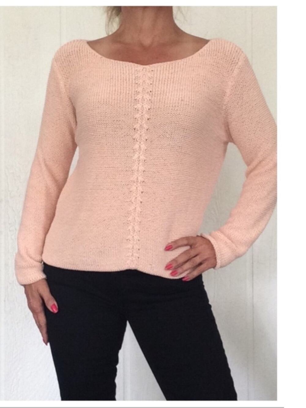 Eileen Fisher pink cotton boxy sweater size medium